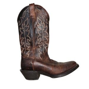 Shyanne Women's Sz 6 Western Cowboy Boots Brown Leather Stitched USA Made Mexico